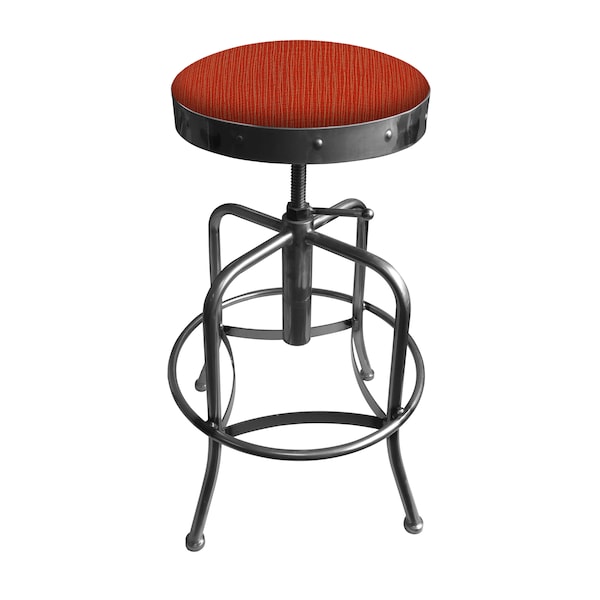 Holland Bar Stool Co Adjustable Stool, Clear Coat Finish, Graph Poppy Seat 910CL021 - main